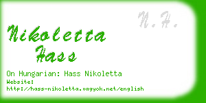 nikoletta hass business card